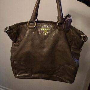 Prada Dark Brown Leather Tote